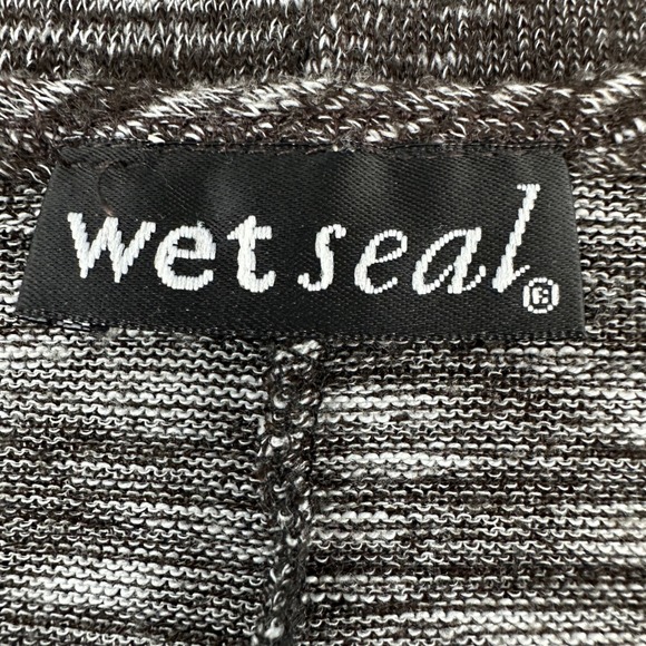 Y2K Wet Seal Womens Black White Marled Cowl Neck Dolman Sleeve Top No size VTG - Picture 3 of 9